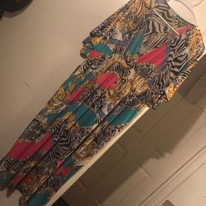 Chain abstract animal print dress